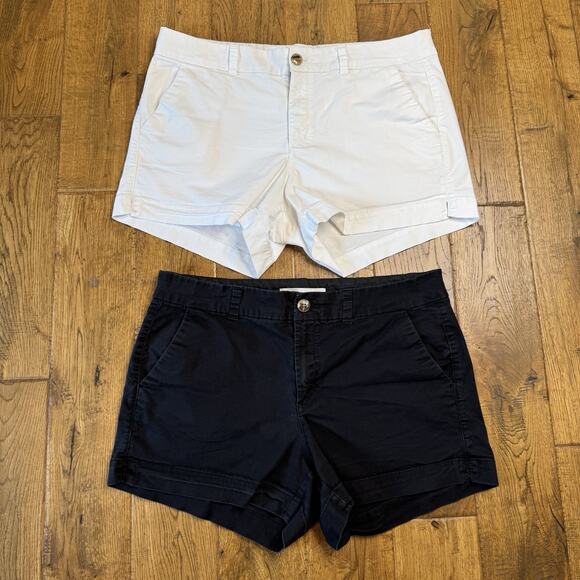 Old Navy Pants - Lot of 2 Old Navy Everyday Mid Rise Shorts, Size 12, White and Black, 4" Inseam